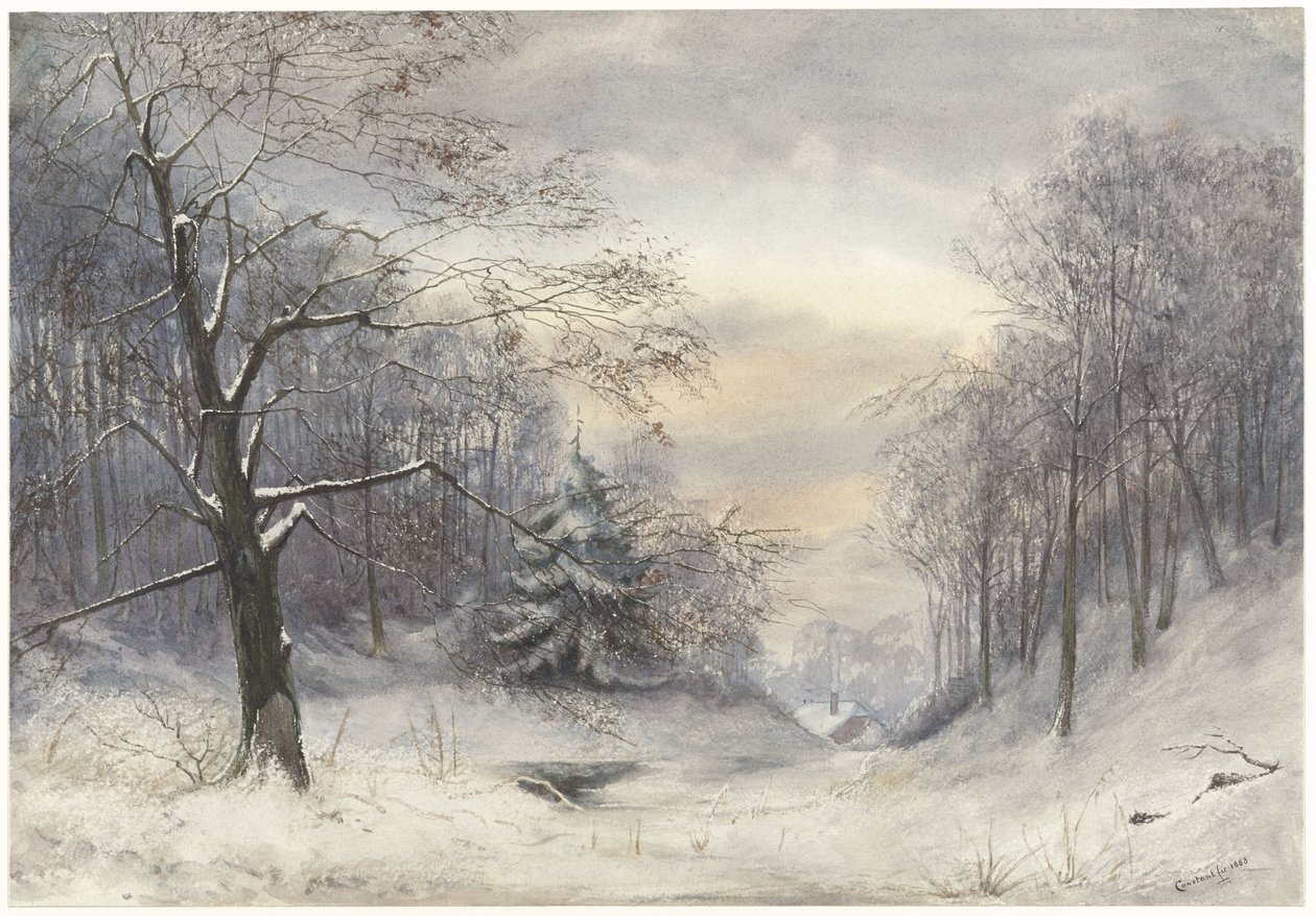 zimowy krajobraz autorstwa Jan Daniël Cornelis Carel Willem baron de Constant Rebecque