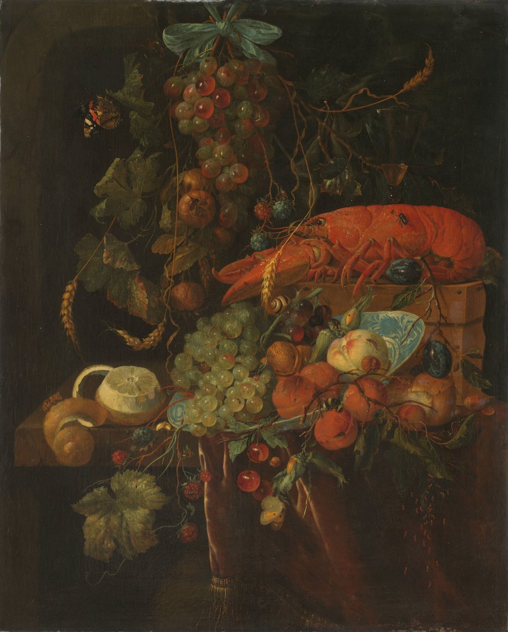 Martwa natura z owocami i homarem autorstwa Jan Davidsz. de Heem (copy after)