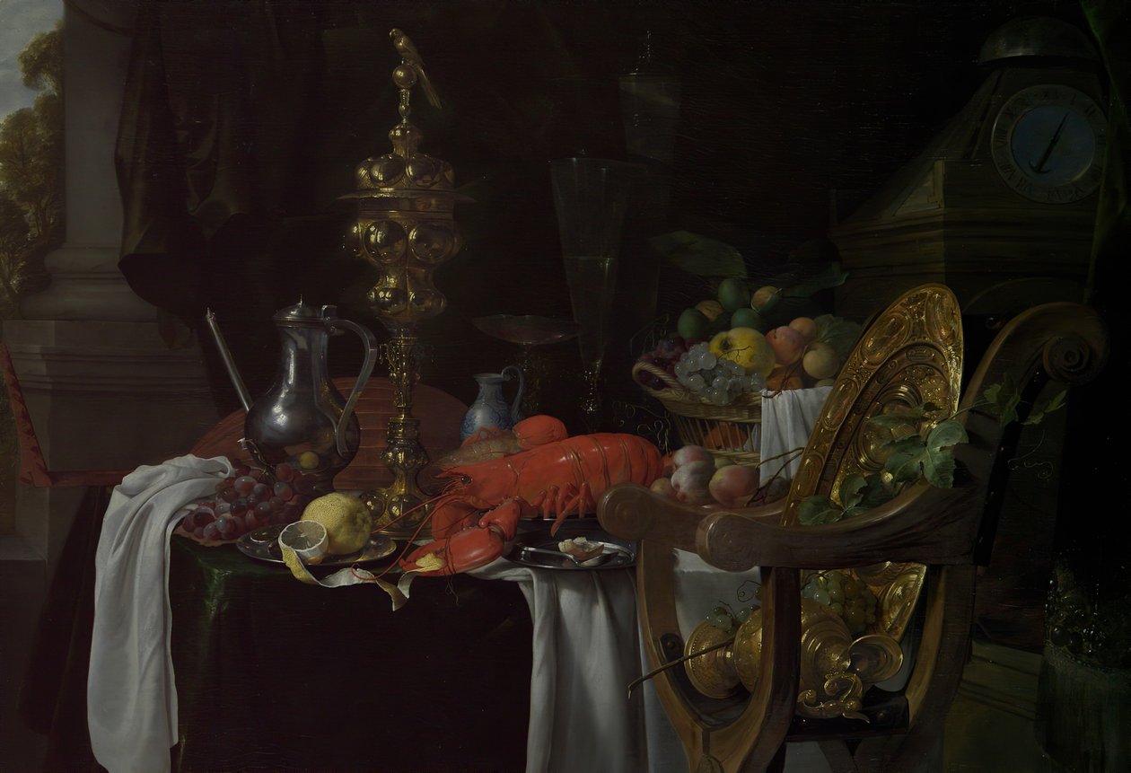 Martwa natura: scena bankietowa, prawdopodobnie ca. 1640-41. autorstwa Jan Davidsz de Heem
