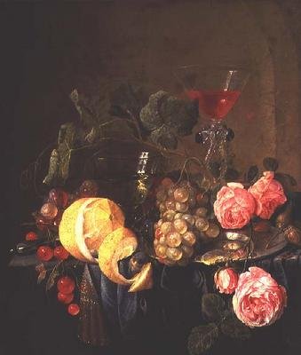 Martwa natura z owoców i kwiatów (olej na płótnie) autorstwa Jan Davidsz de Heem