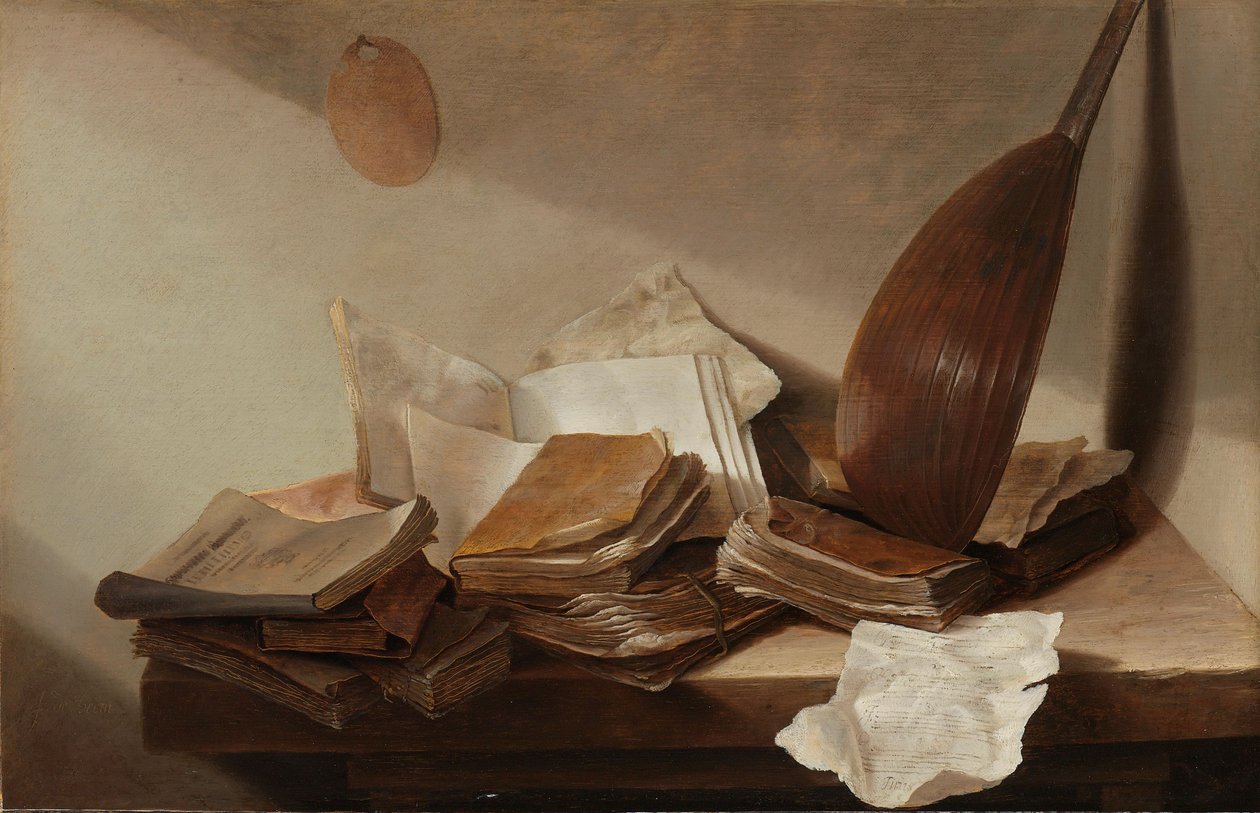 Martwa natura z książkami, 1625-30 autorstwa Jan Davidsz de Heem