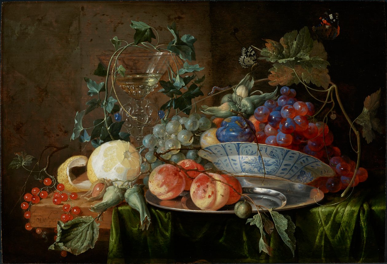 Martwa natura z owocami i kieliszkiem à la mode de Venise, ok. 1652 r. autorstwa Jan Davidsz de Heem