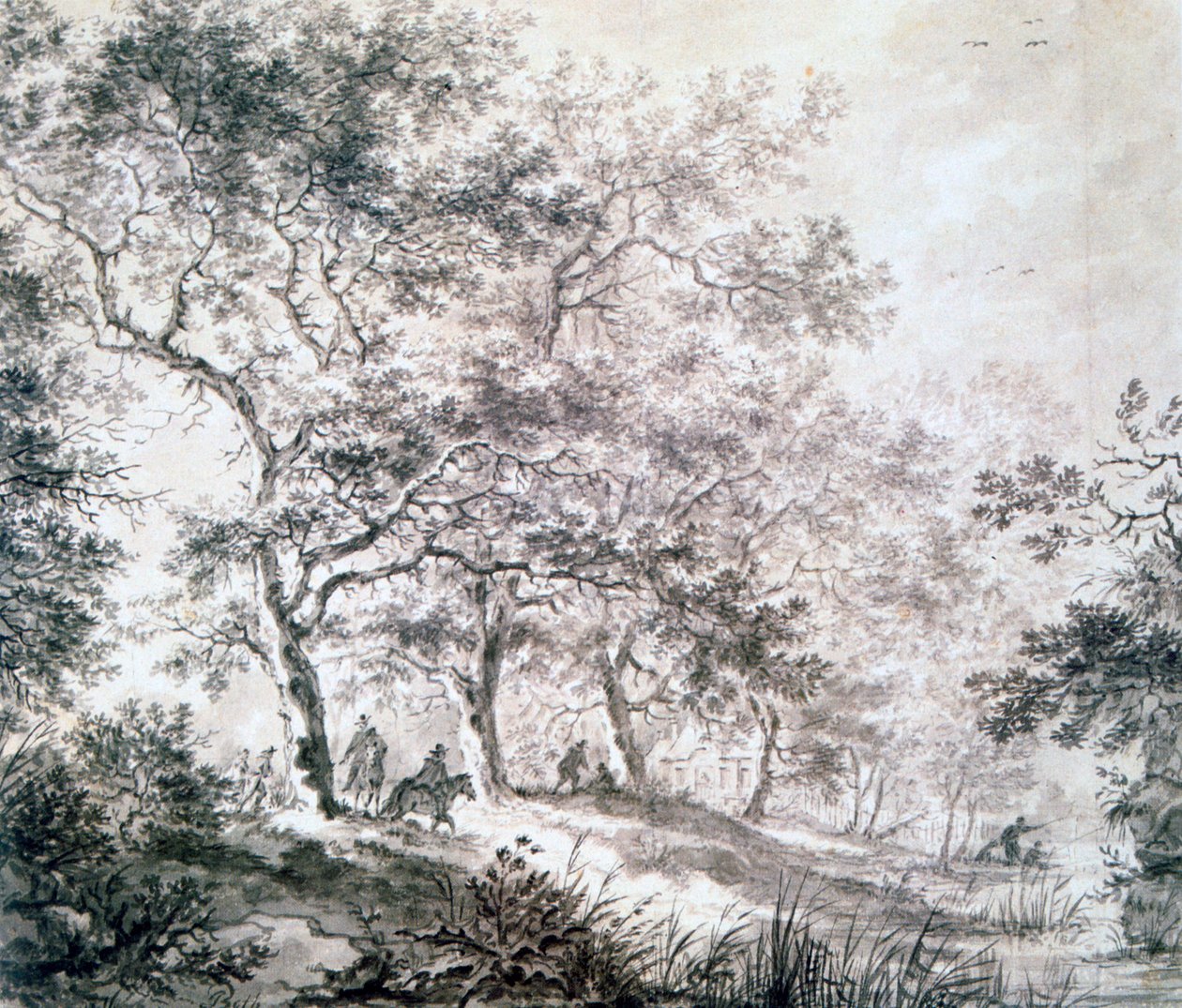 Grupa drzew na skraju wody, 1643 autorstwa Jan Dirksz Both