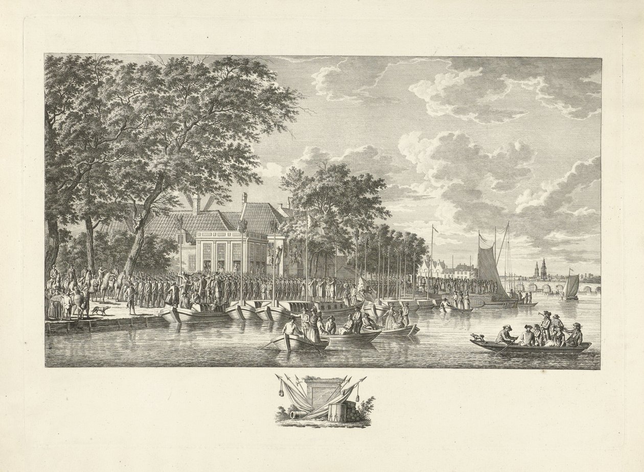 Exodus 600 uzbrojonych obywateli Amsterdamu do Utrechtu, 17 lipca 1787 r autorstwa Jan Evert Grave