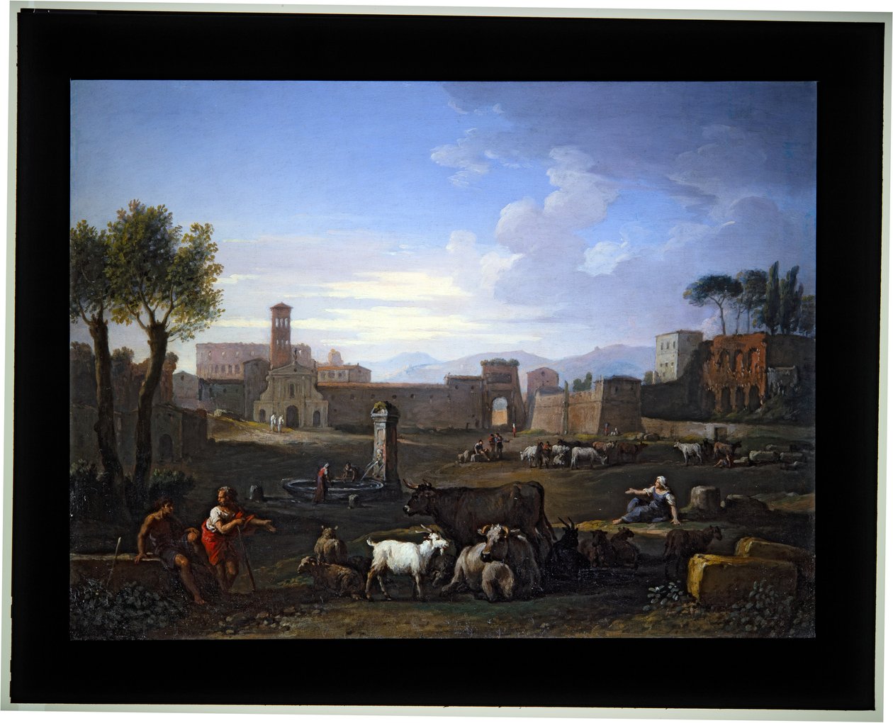 Zestaw czterech Cappricio; (1) Campo Vaccino (płótno) autorstwa Jan Frans van (1662 1749) Bloemen