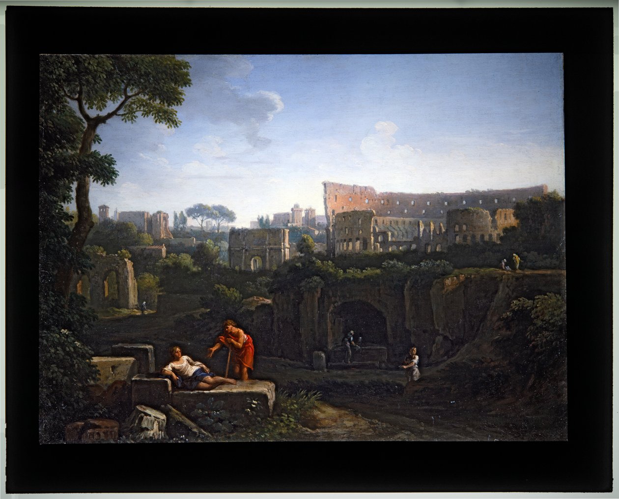 Zestaw czterech obrazów Cappricio; (2) Koloseum i Łuk Konstantyna (płótno) autorstwa Jan Frans van (1662 1749) Bloemen