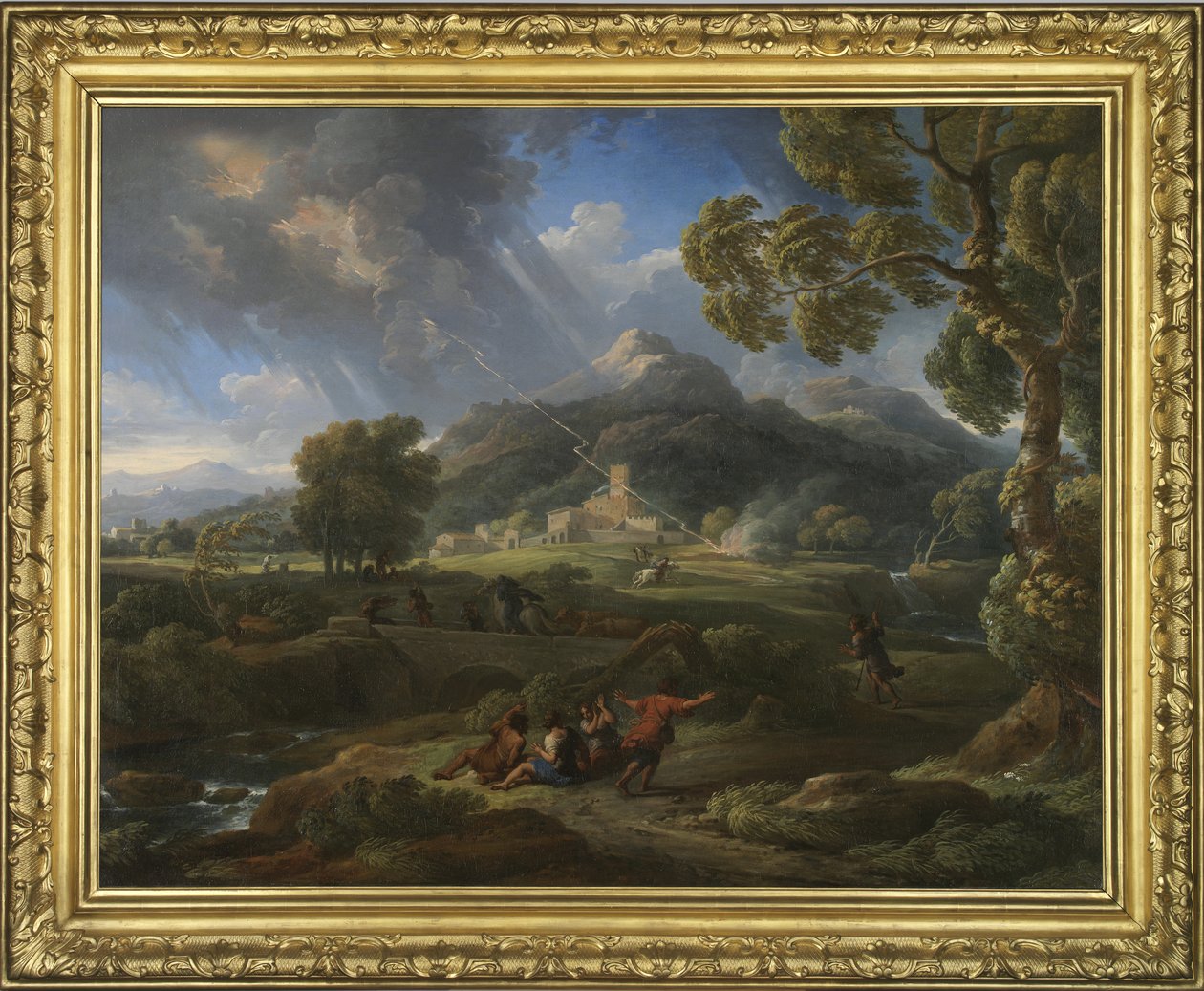Huragan na rzymskiej wsi, 1725-49 autorstwa Jan Frans van Bloemen