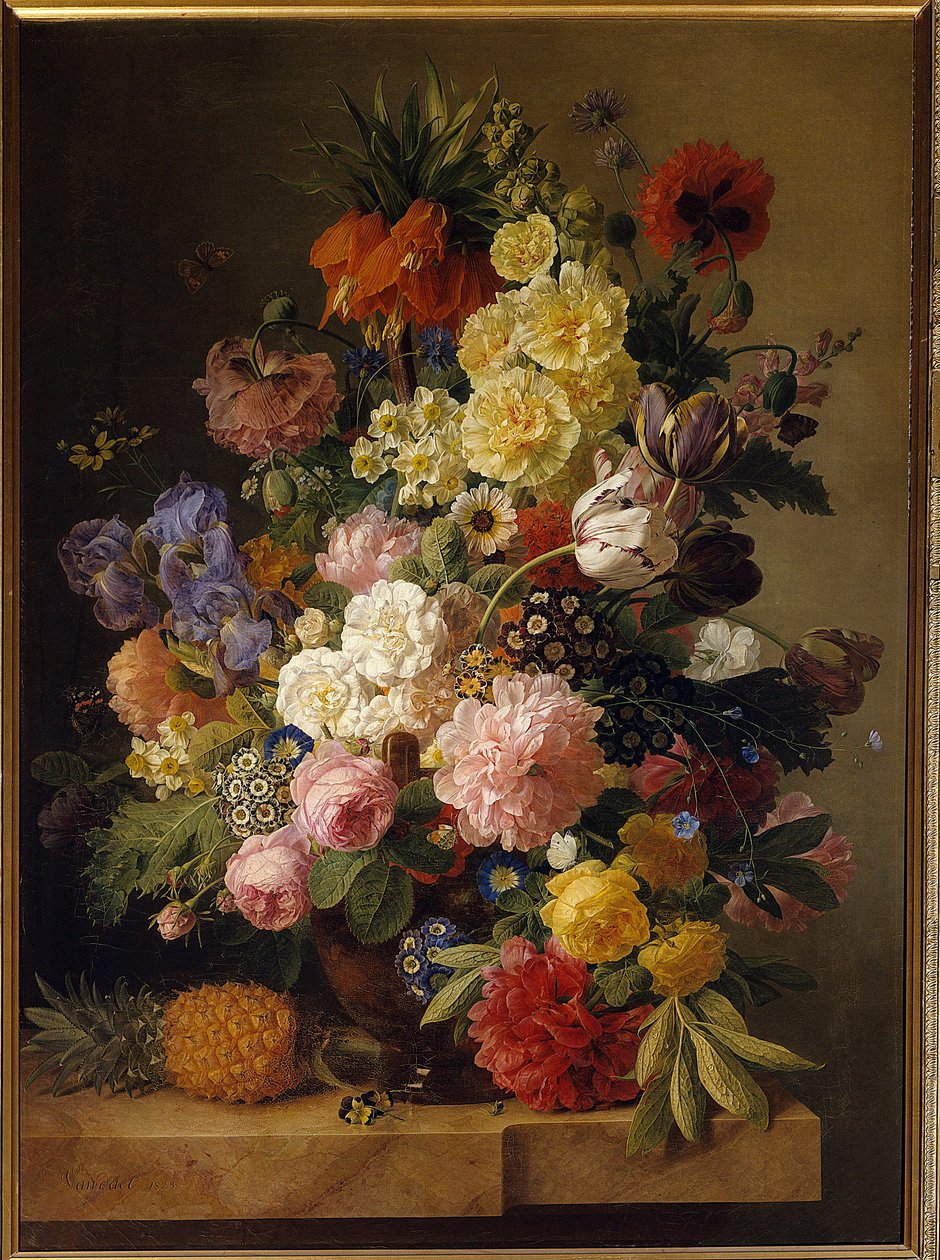 Kwiaty na marmurowej konsoli z ananasem Obraz Jana Fransa van daela (1764-1840) (ec.flam.) XIX w. Fontainebleau. Musee du Chateau - Kwiaty na marmurowej konsoli z ananasem. Obraz Jana Fransa van Daela (1764-1840) (szkoła flamandzka). 19t autorstwa Jan Frans van Dael