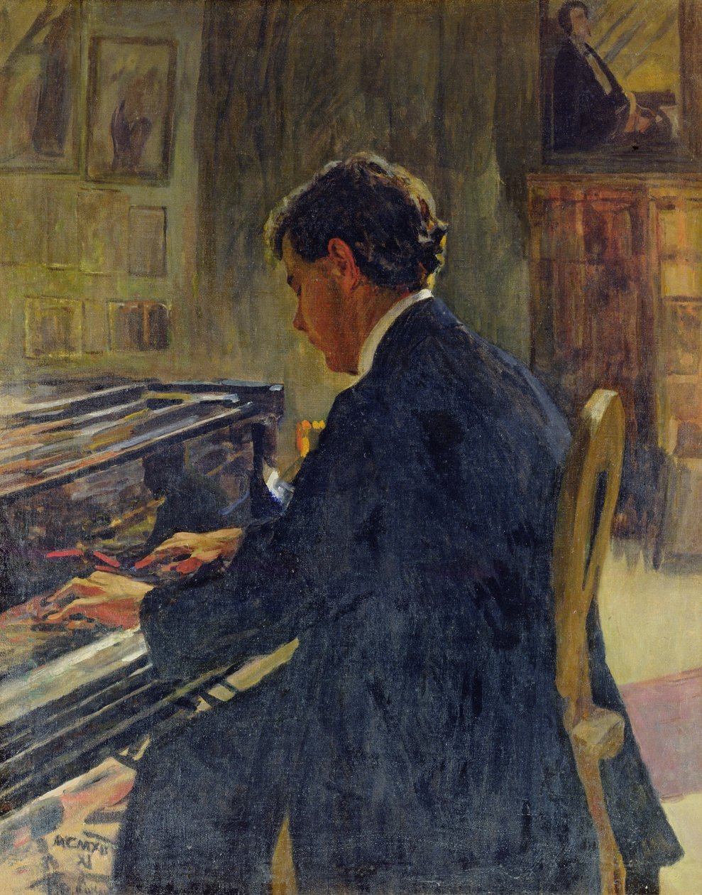 Portret Josepha Hofmana, 1912 autorstwa Jan Franzevich Cioglinsky