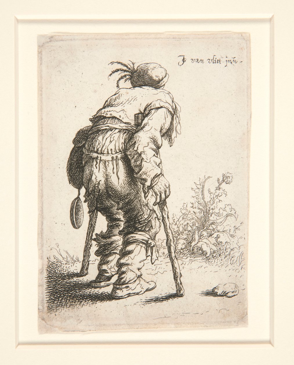 Żebrak z dwiema kulami autorstwa Jan Georg van Vliet