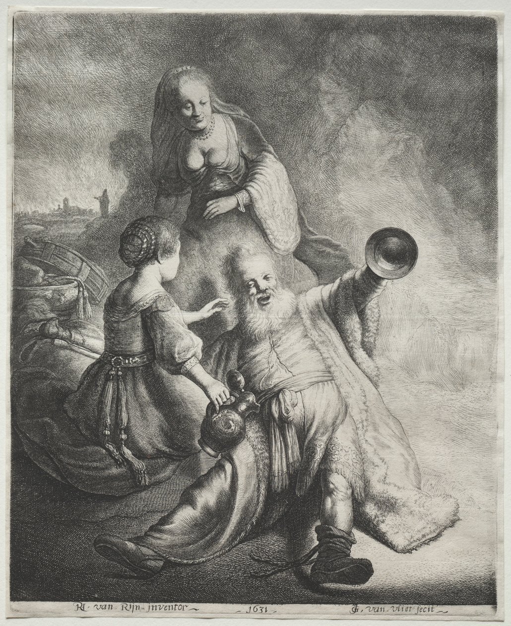 Lot i jego córki, 1600s. autorstwa Jan Georg van Vliet