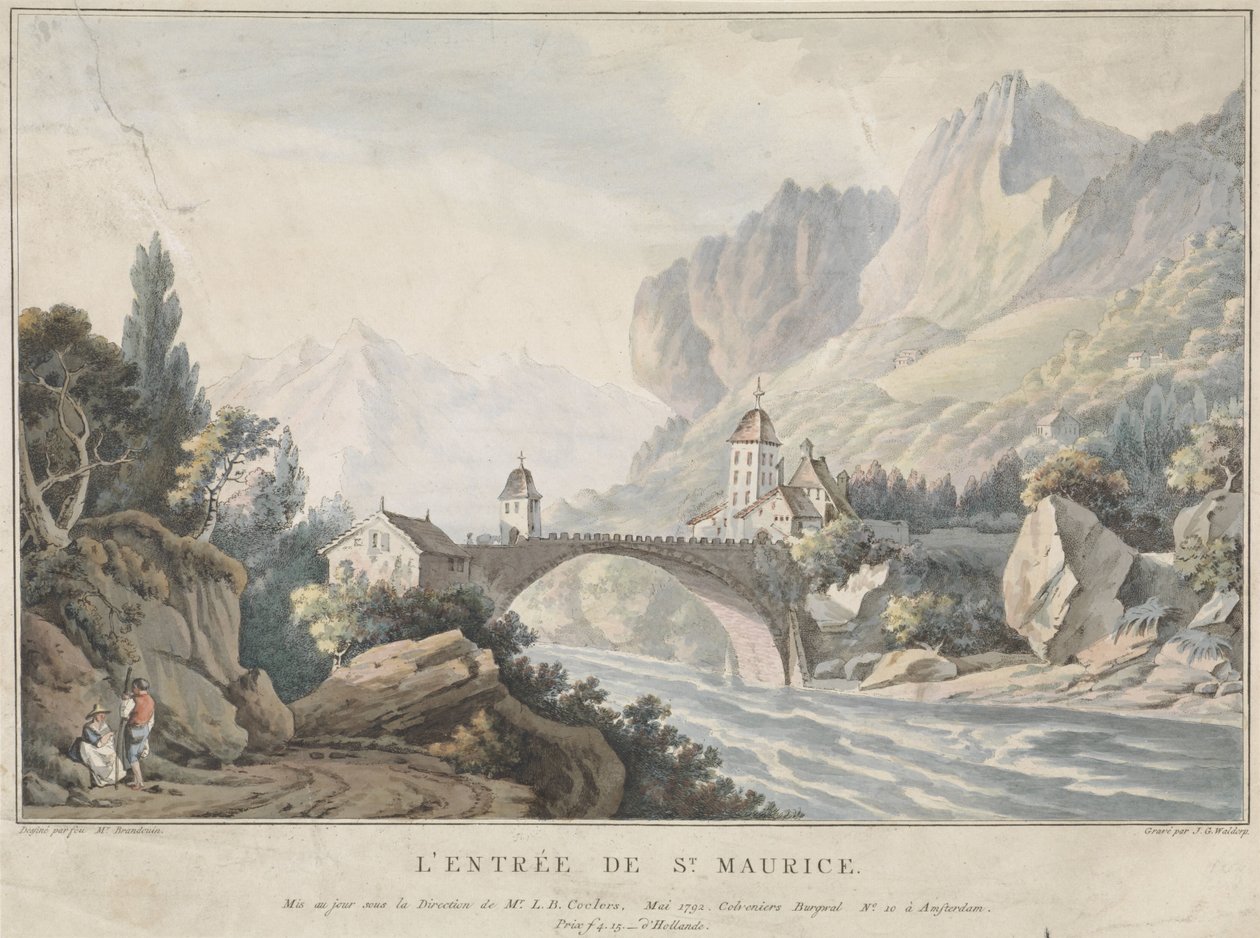 Widok na most w Saint Maurice w Szwajcarii L