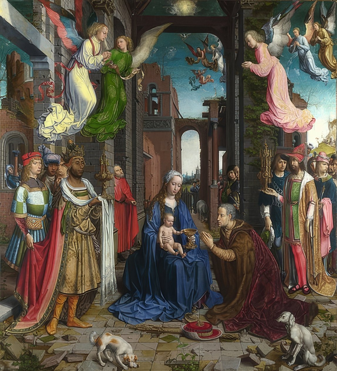 Adoracja Trzech Króli. 1510-15 autorstwa Jan Gossaert