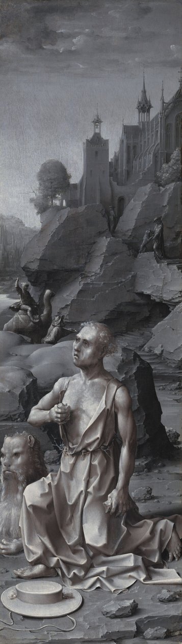Święty Hieronim Penitent [prawy panel] autorstwa Jan Gossaert