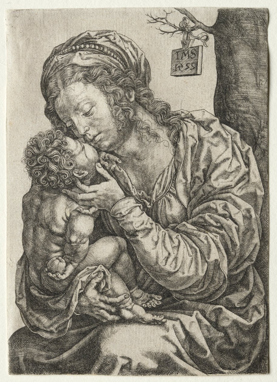 Dziewica siedząca u stóp drzewa, 1522. autorstwa Jan Gossaert