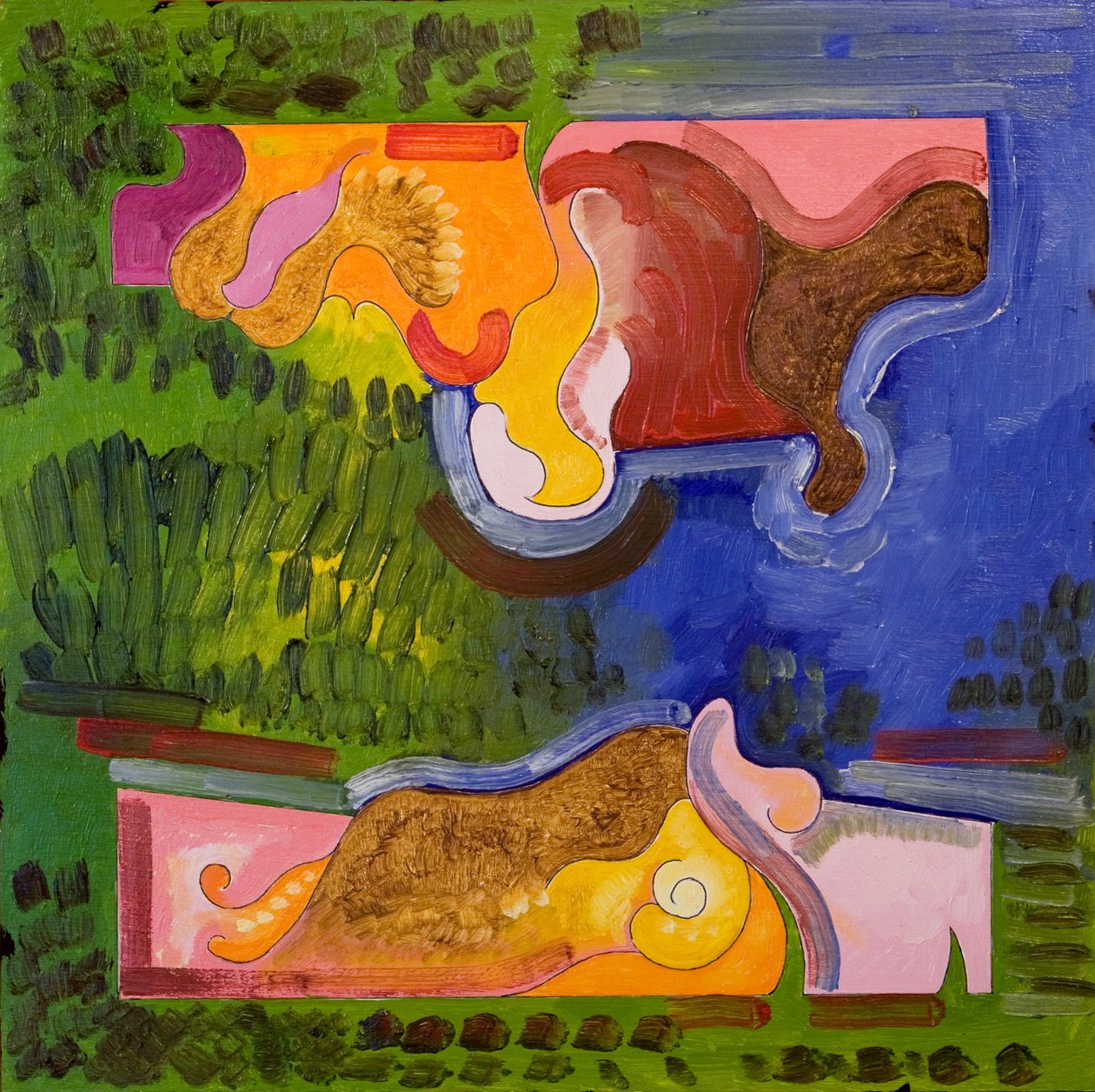 Lekcja biologii, 2006 (olej na drewnie) autorstwa Jan Groneberg