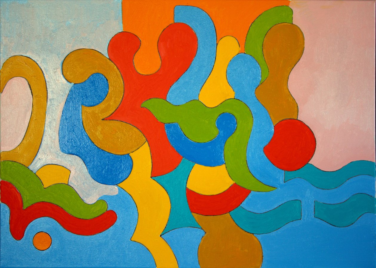 Rodzina wraca z plaży późnym popołudniem, 2009 (olej na płótnie) autorstwa Jan Groneberg
