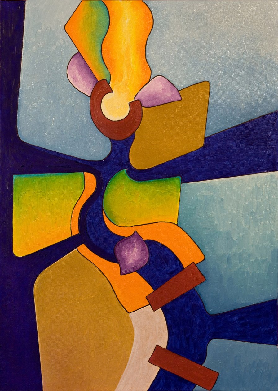 Pożeracz ognia, kobieta, 2007 (olej na płótnie) autorstwa Jan Groneberg