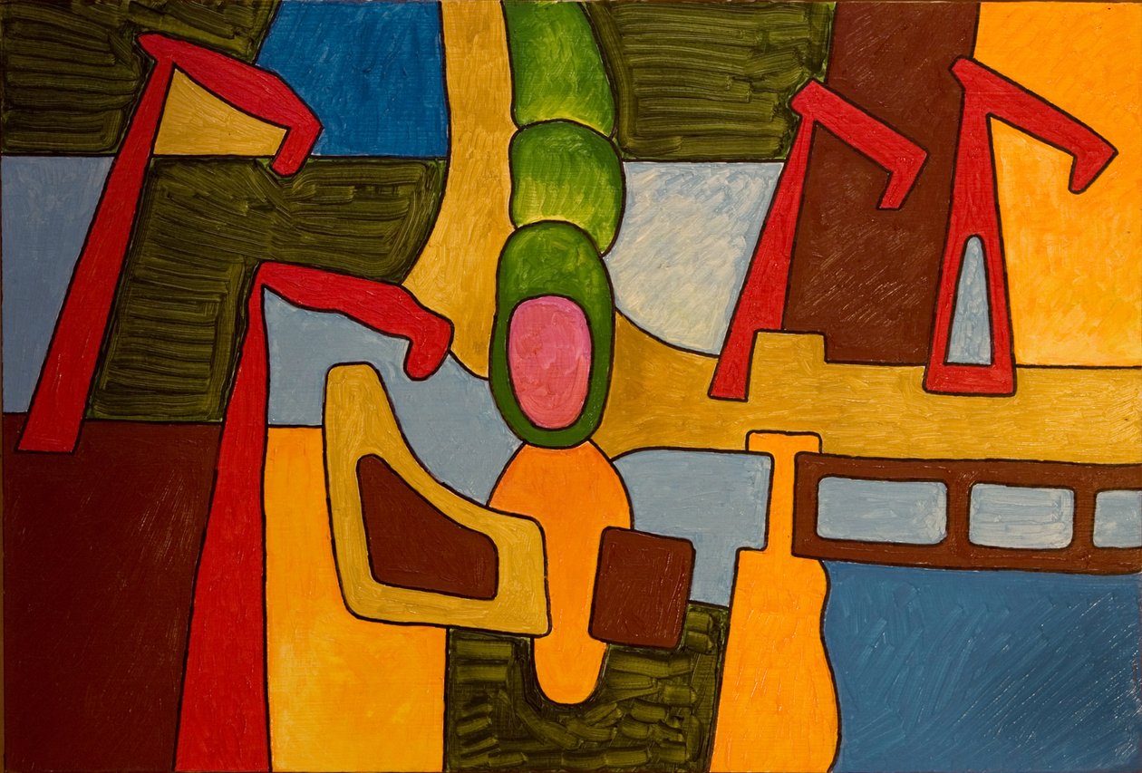 Inside the World of Caterpillars, 2007 (olej na drewnie) autorstwa Jan Groneberg