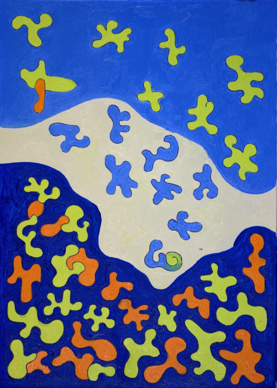 Zasłona prysznicowa, 2010 (olej na płótnie) autorstwa Jan Groneberg