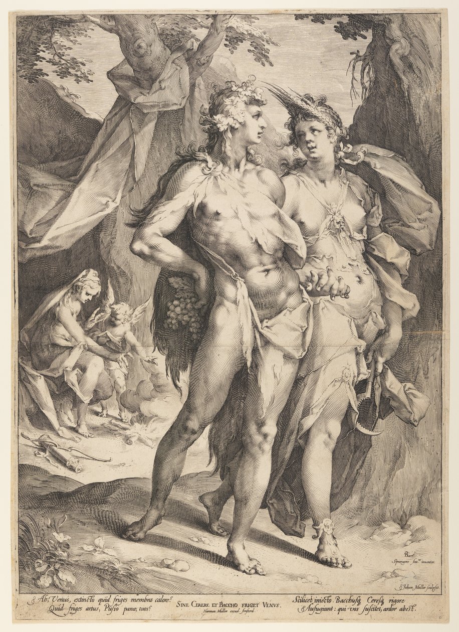 Bachus i Ceres opuszczają Wenus (Sine Cerere et Baccho Friget Venus) autorstwa Jan Harmensz. Muller