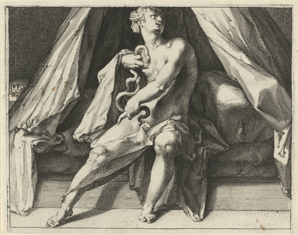 Śmierć Kleopatry autorstwa Jan Harmensz. Muller