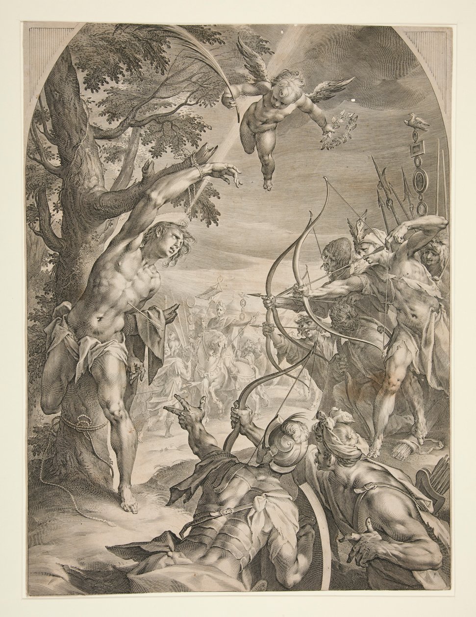Męczeństwo św. Sebastiana autorstwa Jan Harmensz. Muller