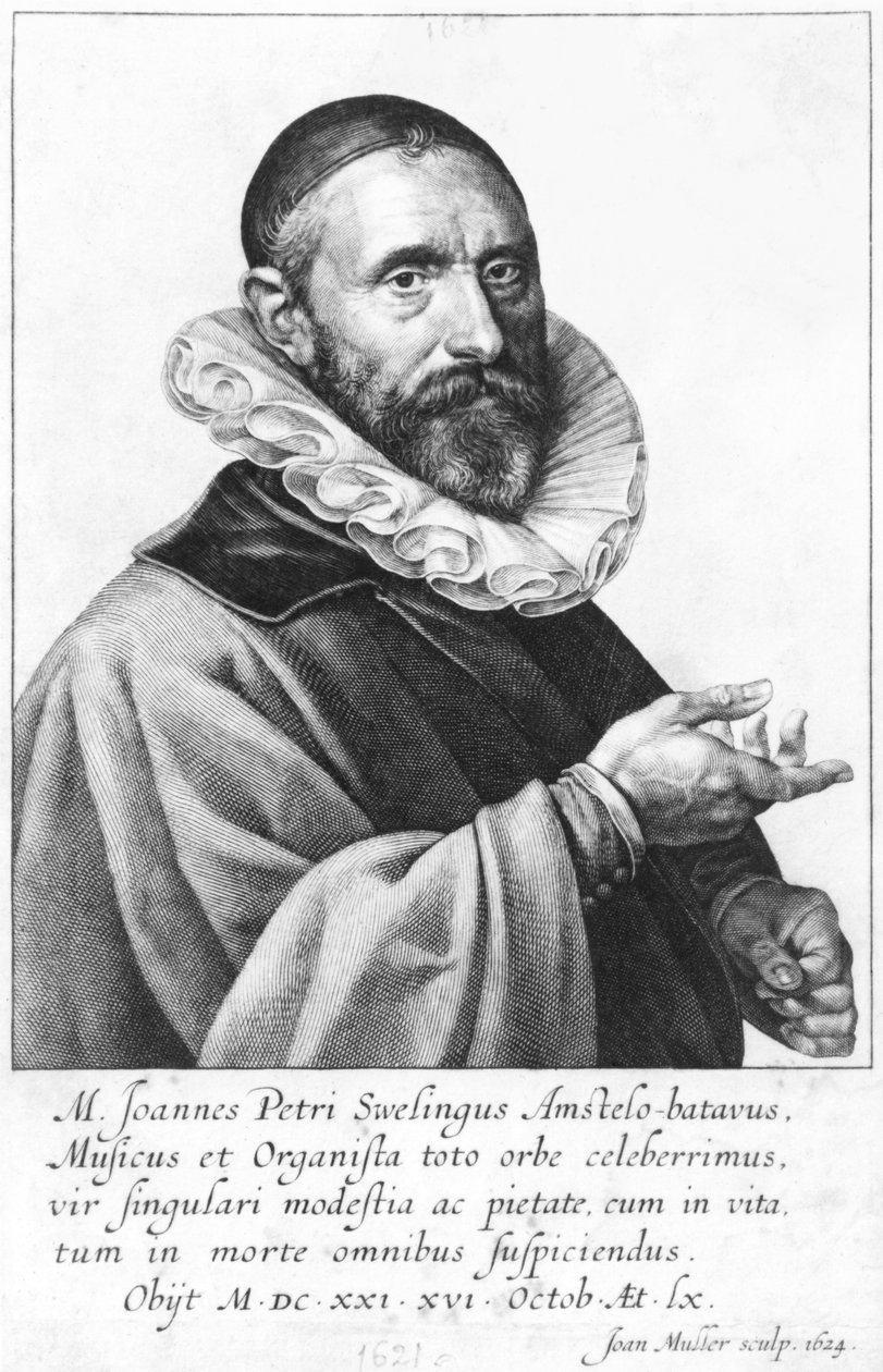 Portret Jana Pieterszoon Sweelincka, 1624 autorstwa Jan Harmensz Muller
