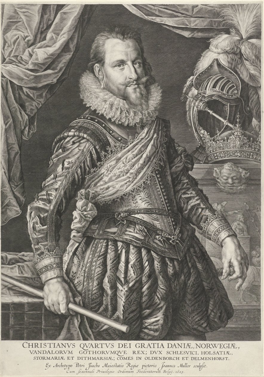 Portret króla Danii i Norwegii Christiana IV autorstwa Jan Harmensz. Muller