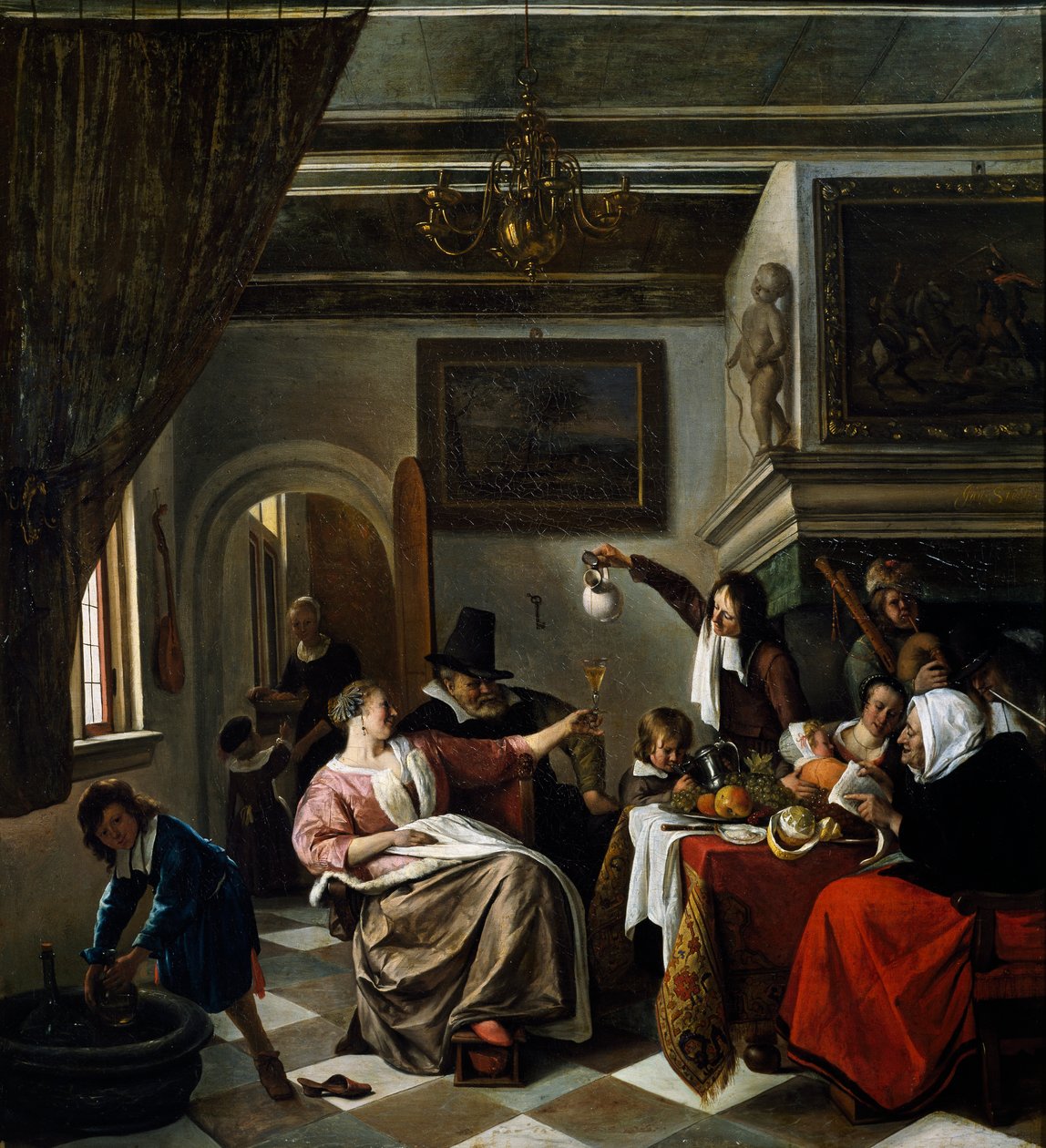 Uroczystość rodzinna Jana Steena (1626-1679) autorstwa Jan Havicksz. Steen