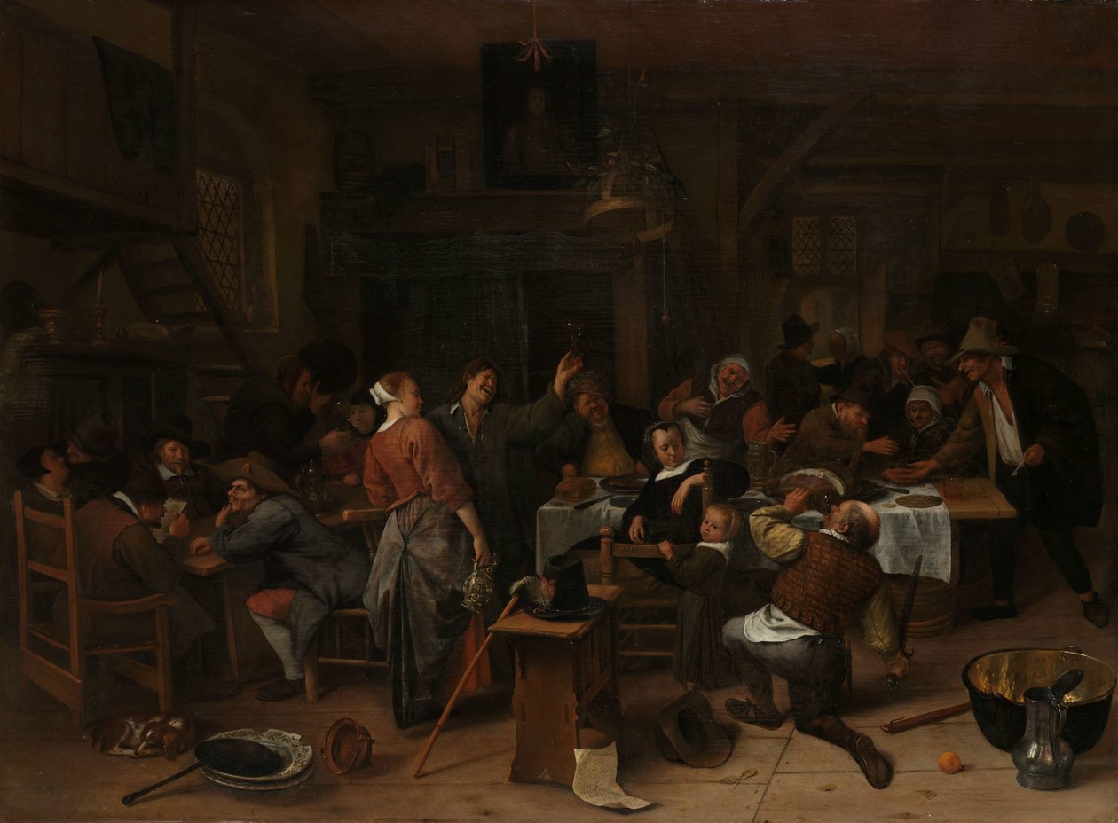 Dzień Księcia Dzień Księcia: świętowanie urodzin księcia Wilhelma III autorstwa Jan Havicksz. Steen