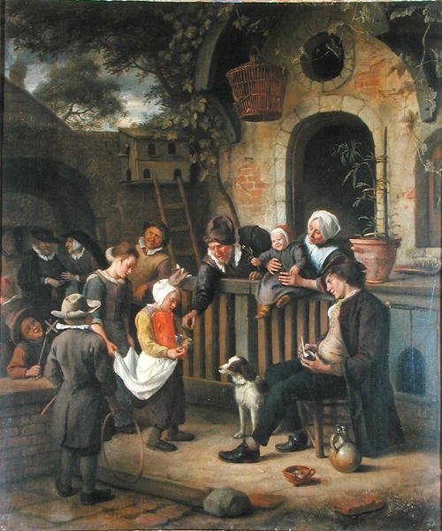 Mały Idiota (olej na płótnie) autorstwa Jan Havicksz. Steen