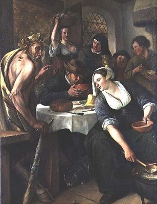 Satyr i chłop autorstwa Jan Havicksz. Steen