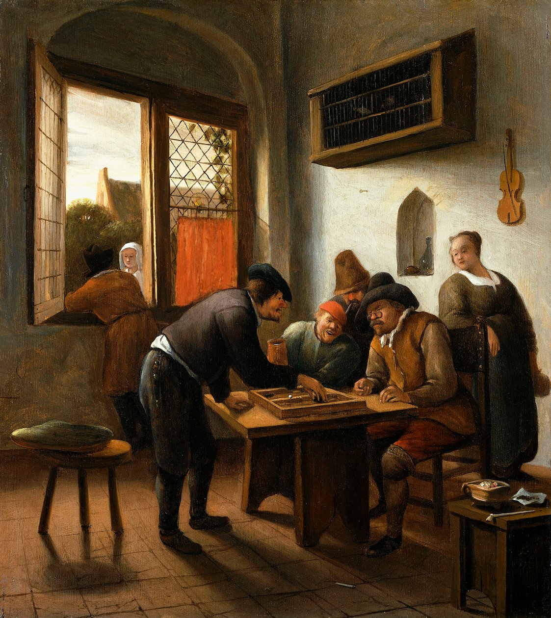 Gracze Tric Trac we wnętrzu, autorstwa Jan Havicksz. Steen