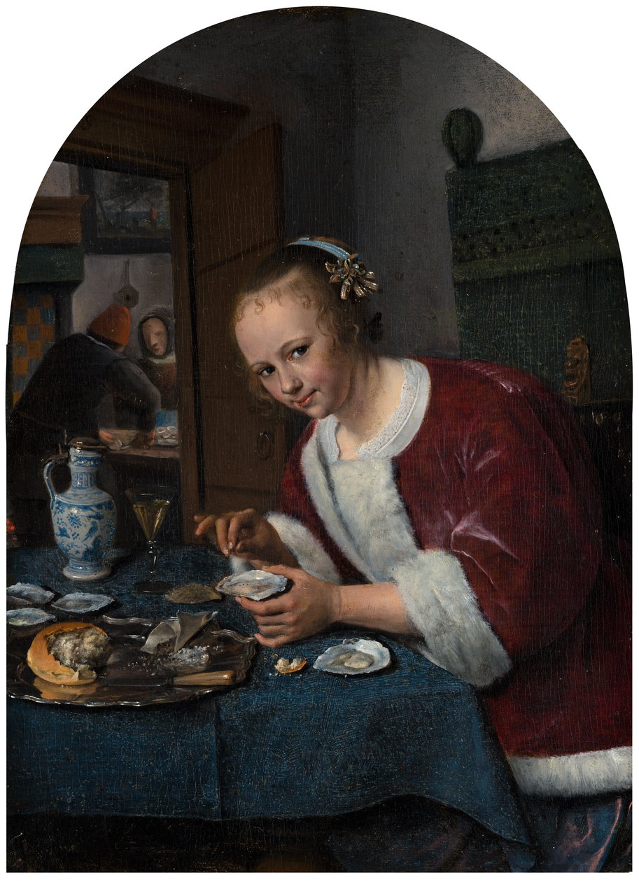 Dziewczyna je ostrygi, ok. 1658-1660 autorstwa Jan Havickszoon Steen