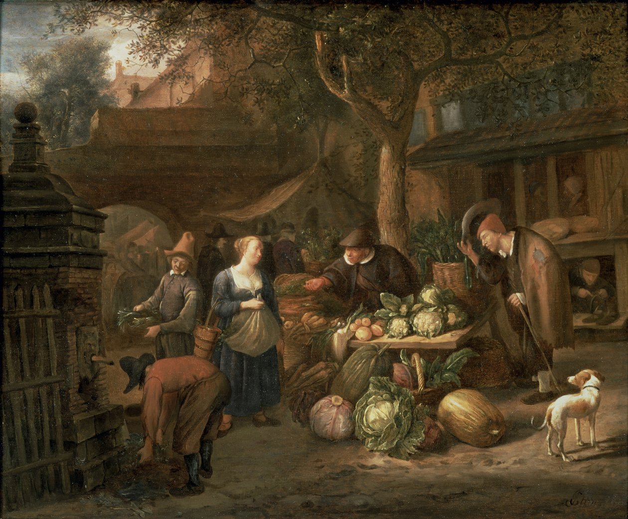Scena Targowa (panel) autorstwa Jan Havickszoon Steen