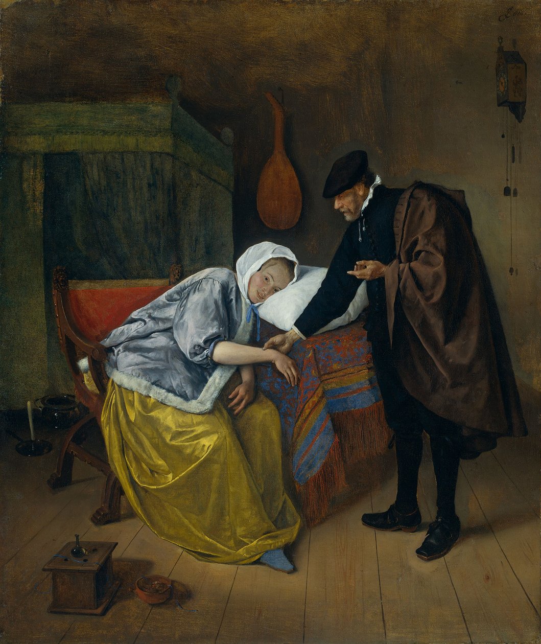 Chora kobieta autorstwa Jan Havickszoon Steen