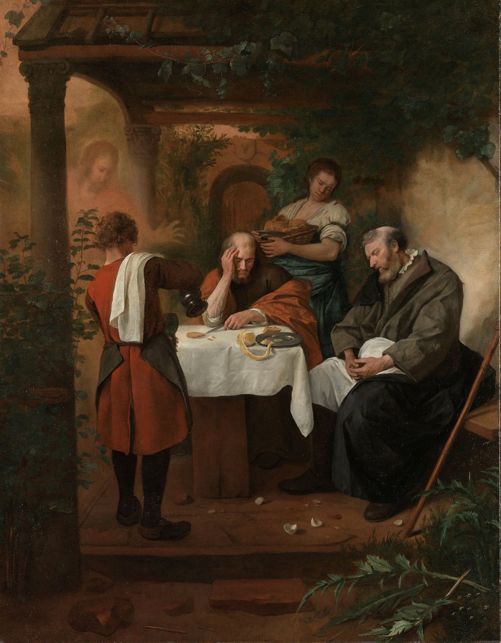 Wieczerza w Emaus, ok. 1665-68 (olej na płótnie, wys. 134 cm × szer. 104 autorstwa Jan Havickszoon Steen