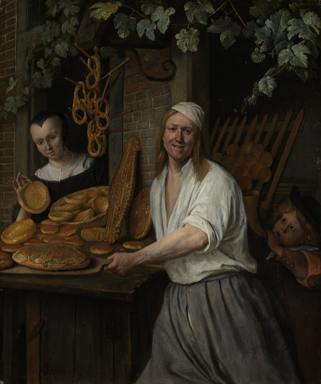 Piekarz Arent Oostwaard i jego żona Katarzyna Keizerswaard, 1658 r. autorstwa Jan Havickszoon Steen