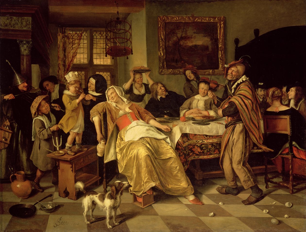 Święto Fasoli, 1668 autorstwa Jan Havickszoon Steen