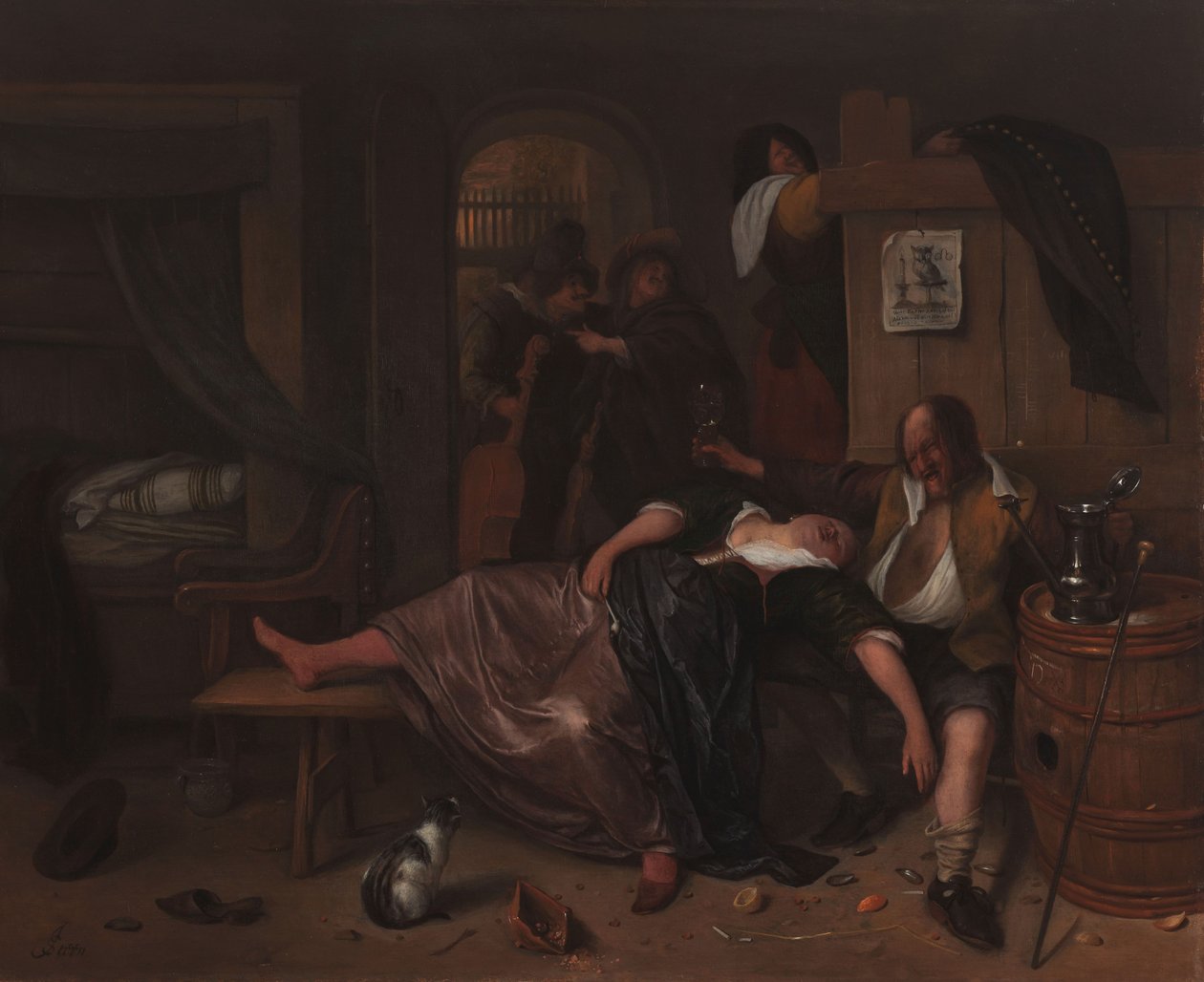 Pijana para, ok. 1655-65 autorstwa Jan Havickszoon Steen