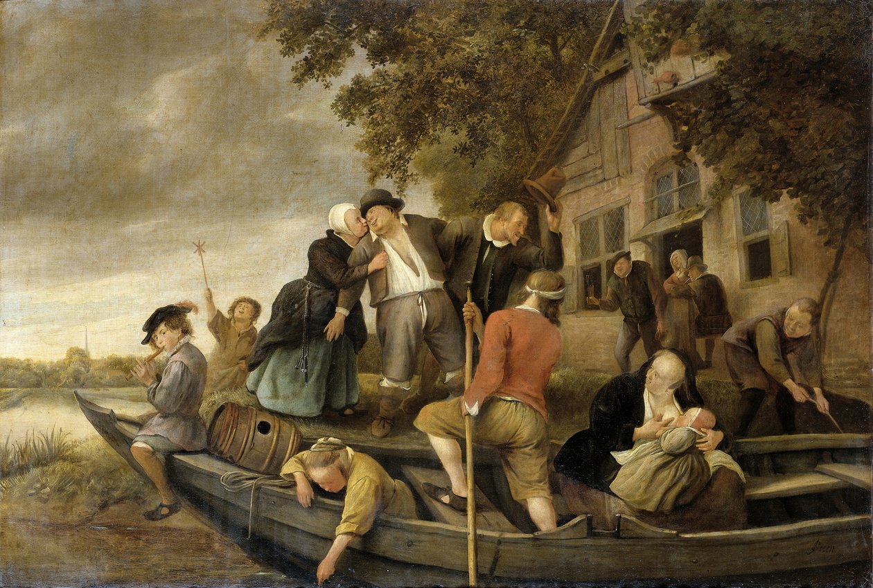 Wesoły powrót do domu, 1679 autorstwa Jan Havickszoon Steen