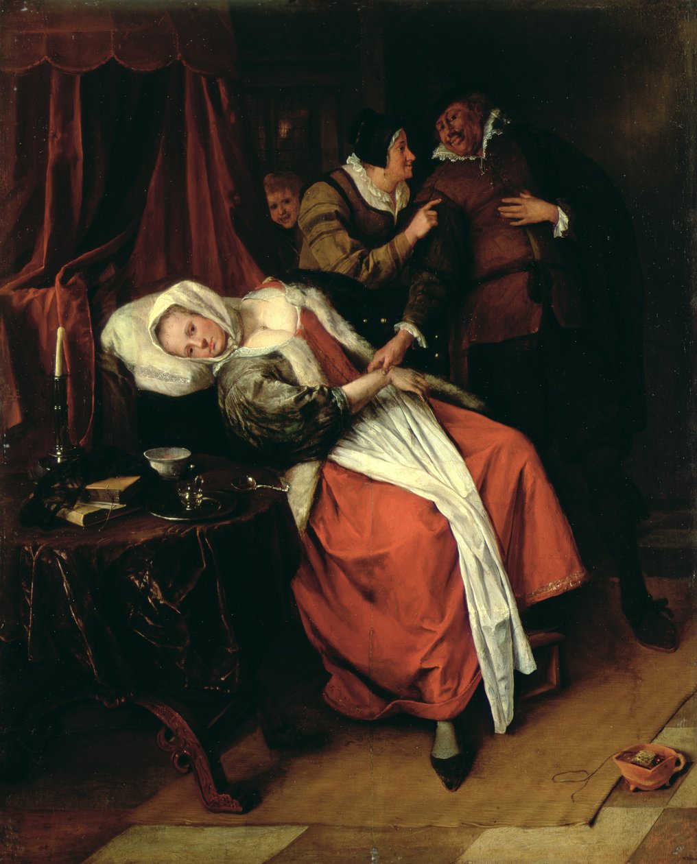 Pacjent i lekarz, lata 60. XVI wieku autorstwa Jan Havickszoon Steen