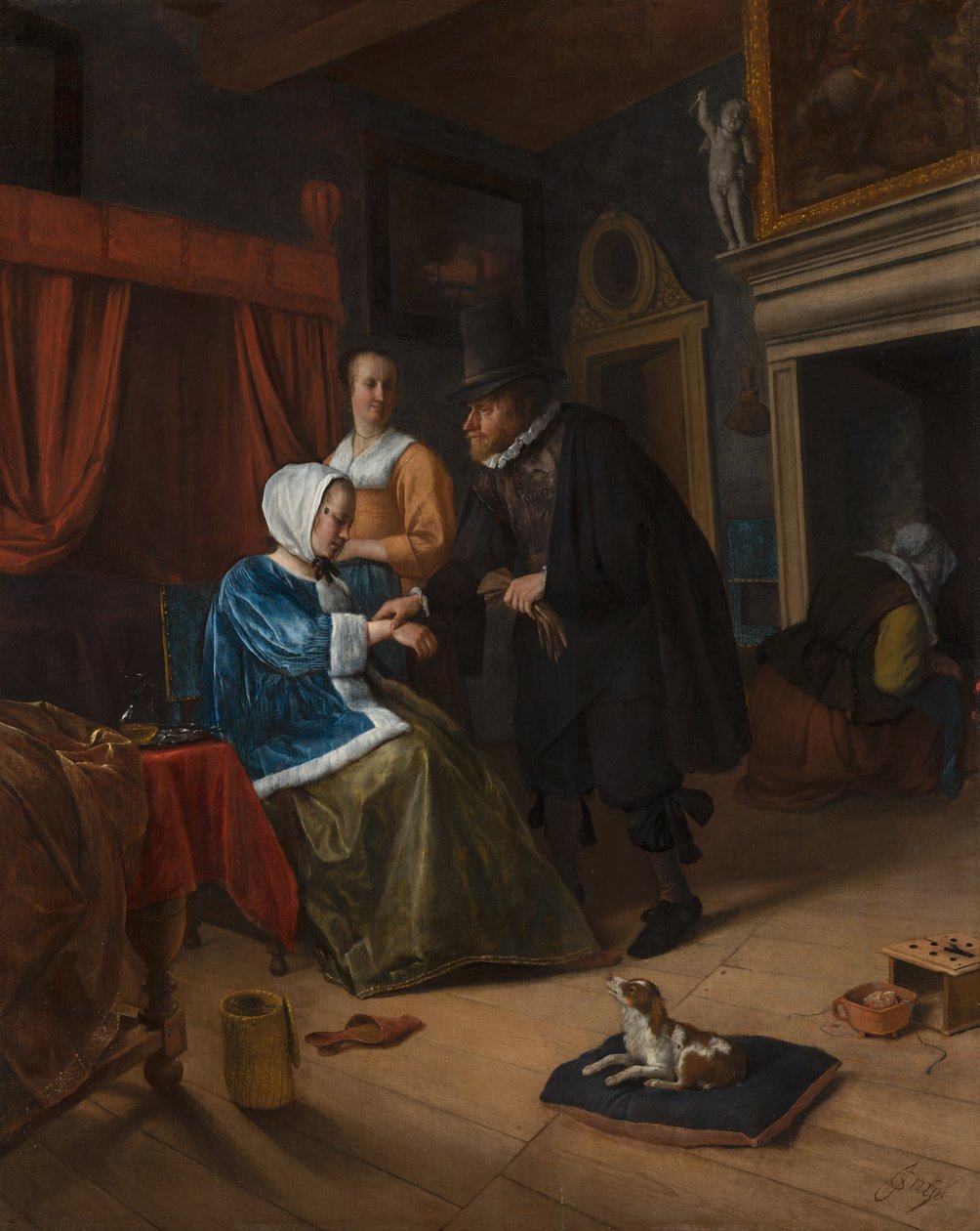 Chora dziewczyna, ok. 1660 autorstwa Jan Havickszoon Steen