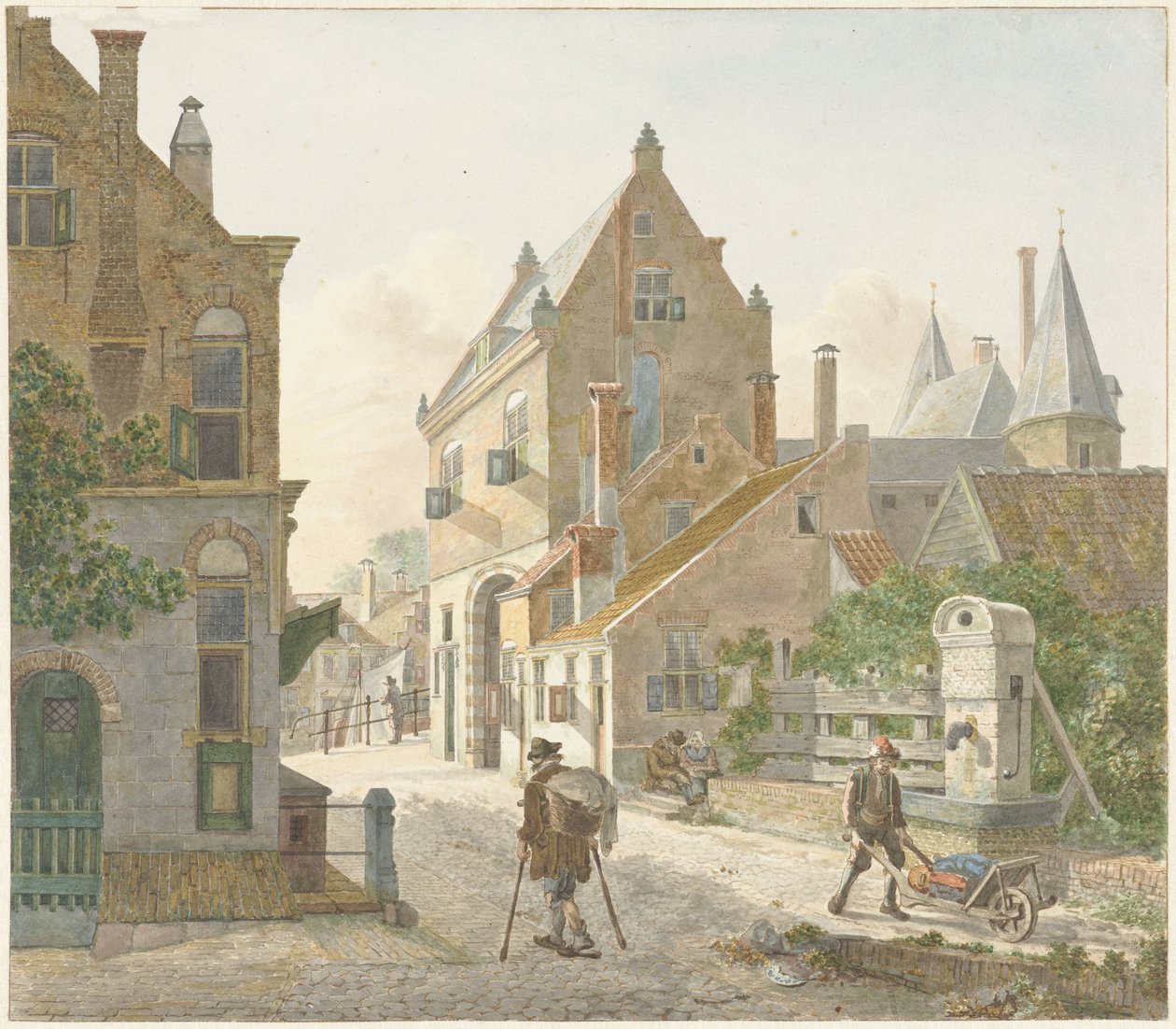 Waardpoort i Oude Gracht w Utrechcie autorstwa Jan Hendrik Verheijen