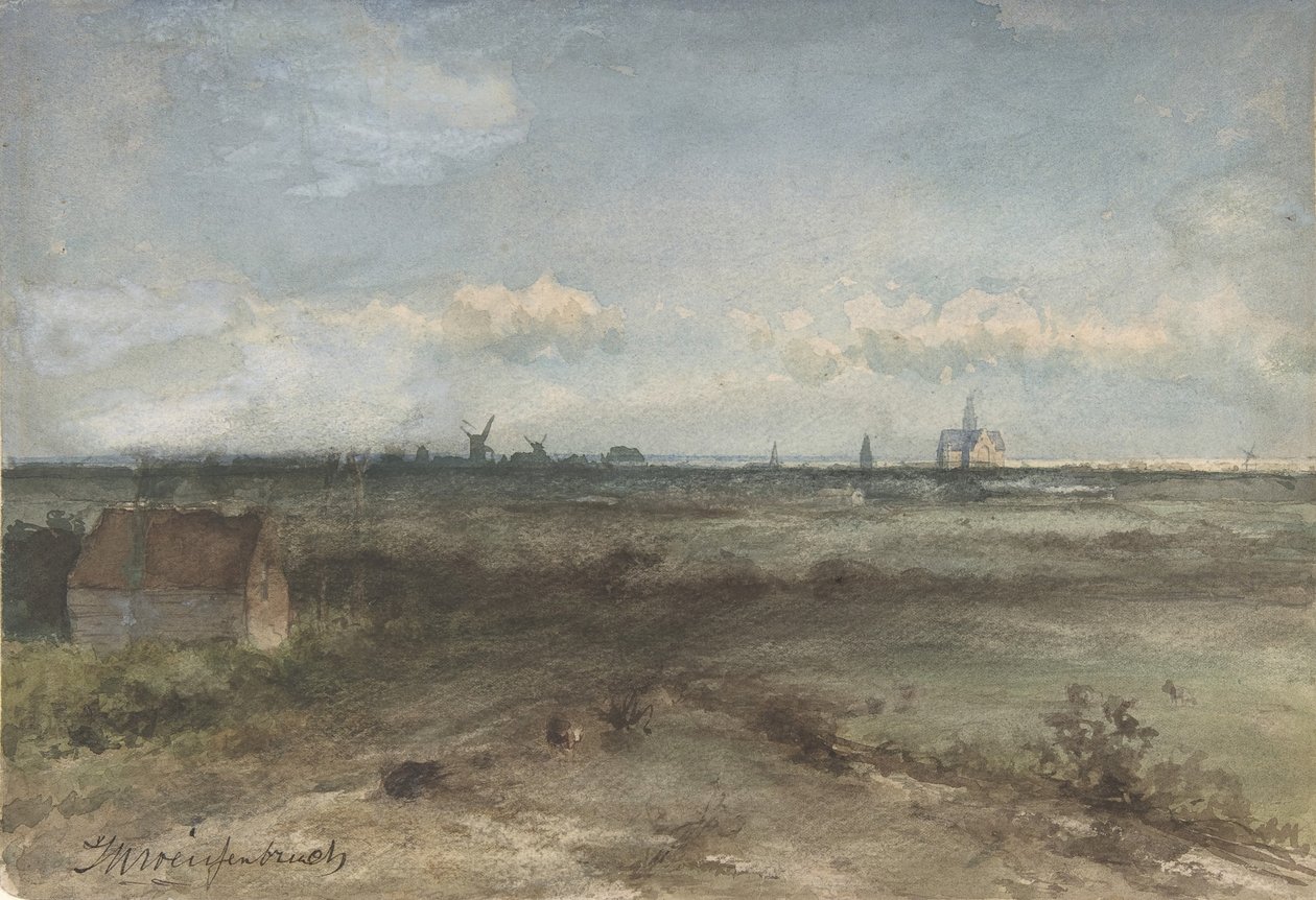 Widok na Haarlem z wydm, połowa XIX-początek XX wieku. autorstwa Jan Hendrik Weissenbruch