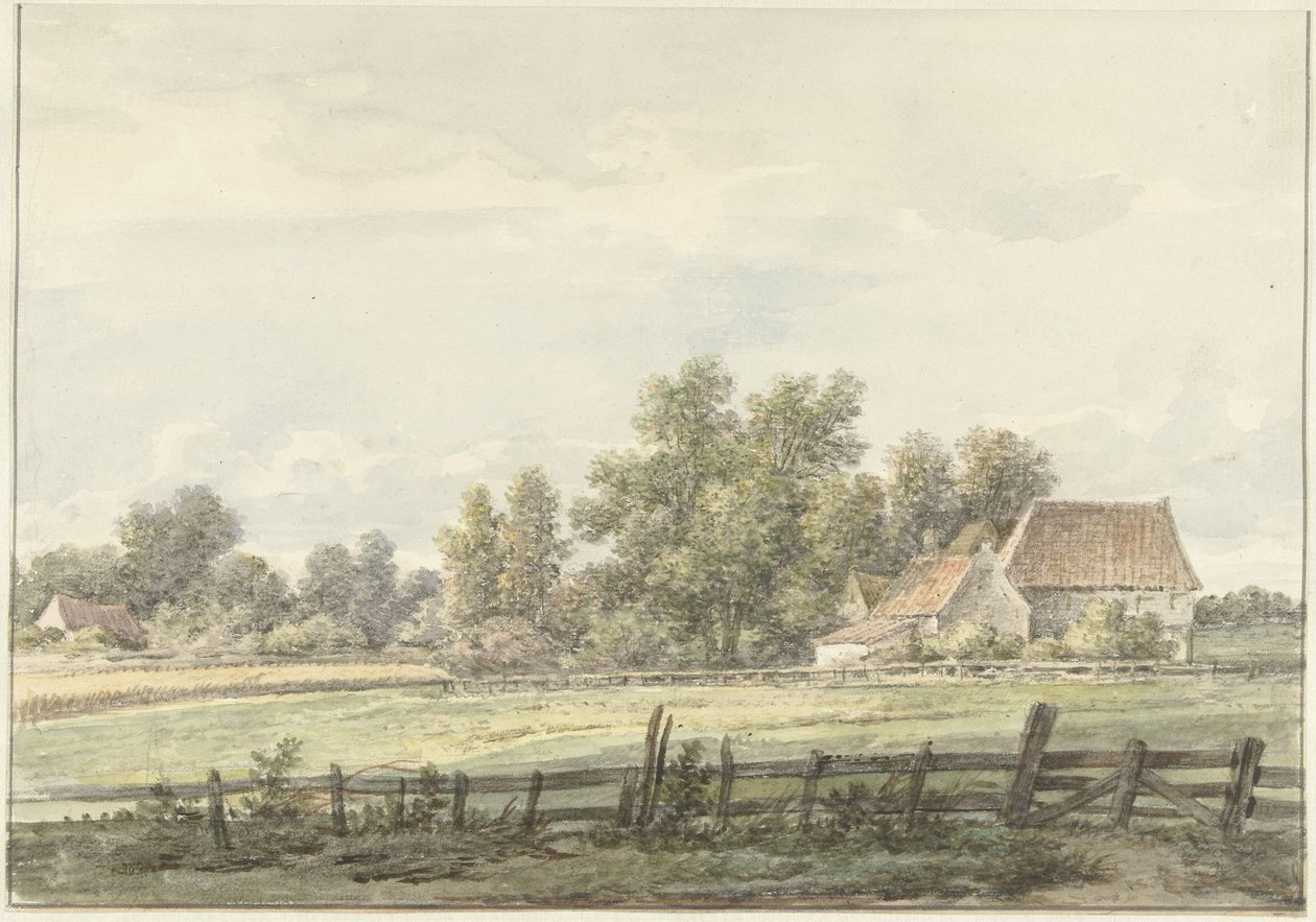 Krajobraz z farmą autorstwa Jan Hulswit