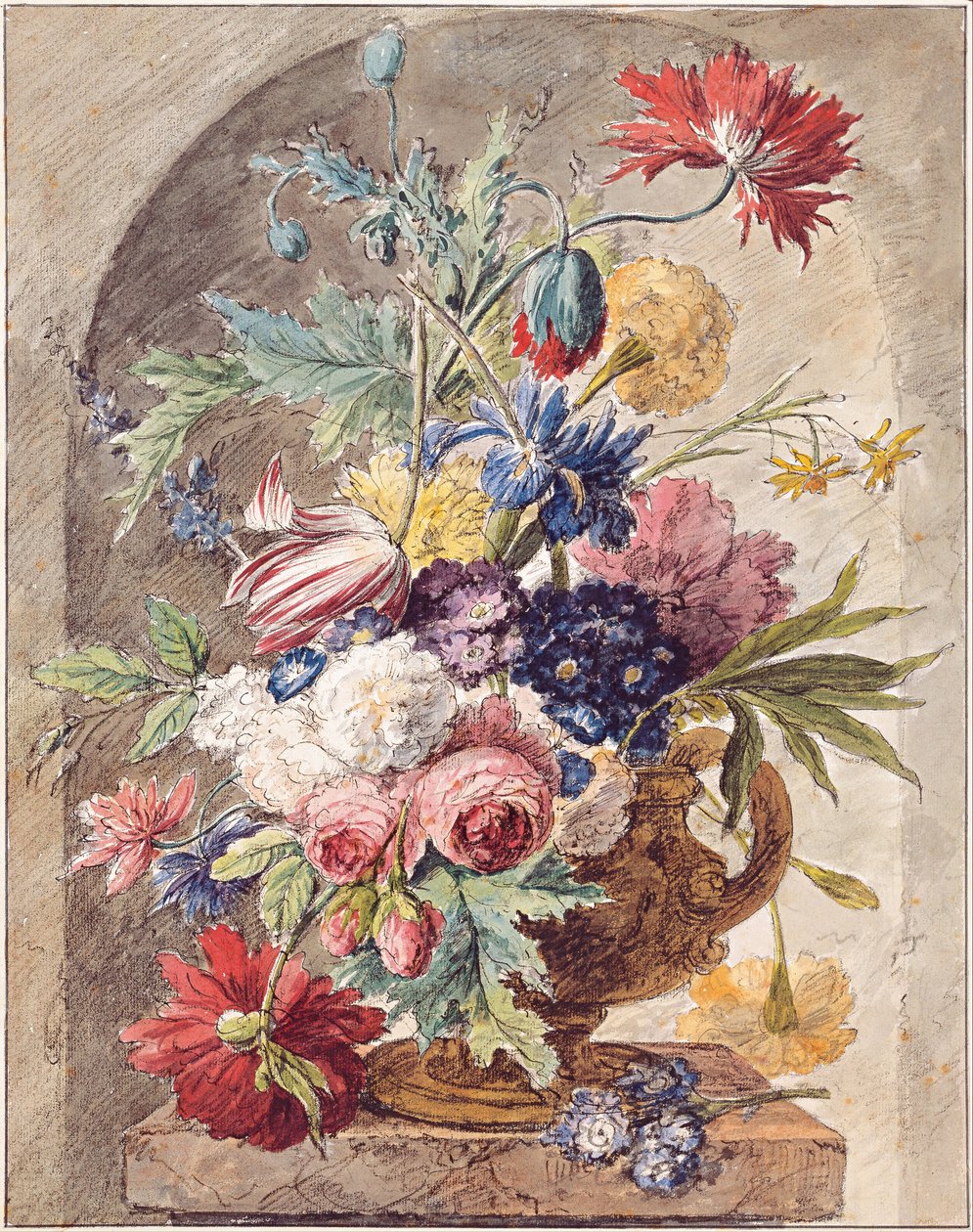 Kwiat Martwa Natura, ok. 1734 autorstwa Jan Huysum van