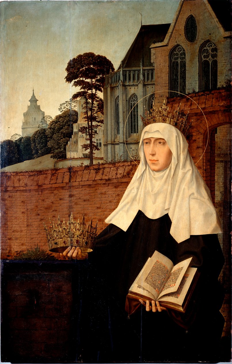 Święta Elżbieta Portugalska znana jako Święta Izabela Aragońska (1271-1336) Szczegół. Obraz na drewnie Jana Provosta (ok. 1465-1529) wym. 140x90 cm Geny, Galleria di Palazzo Bianco autorstwa Jan II Provost