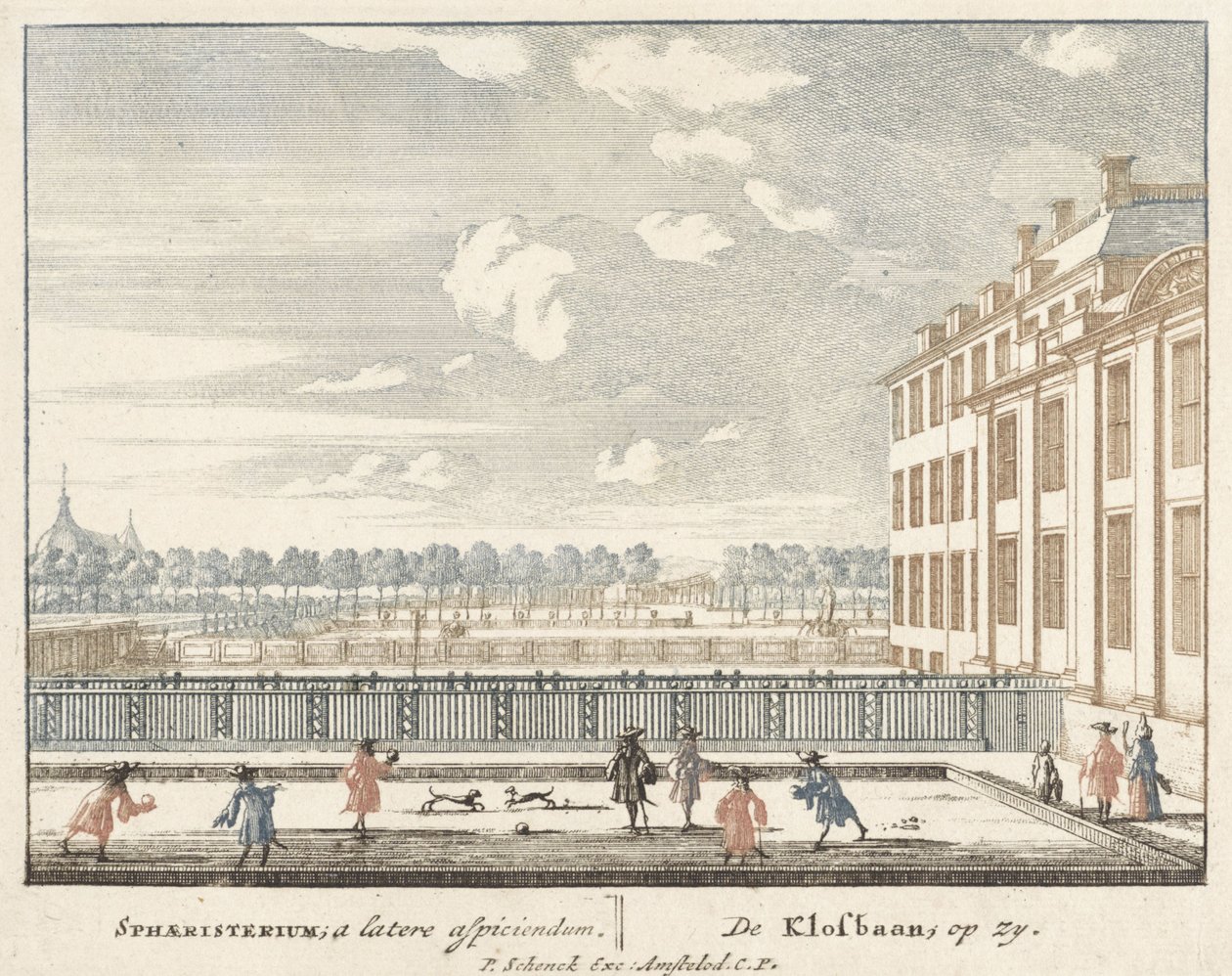 Gra w Klosbaan w pałacu Het Loo, 1694-97 autorstwa Jan I van Call